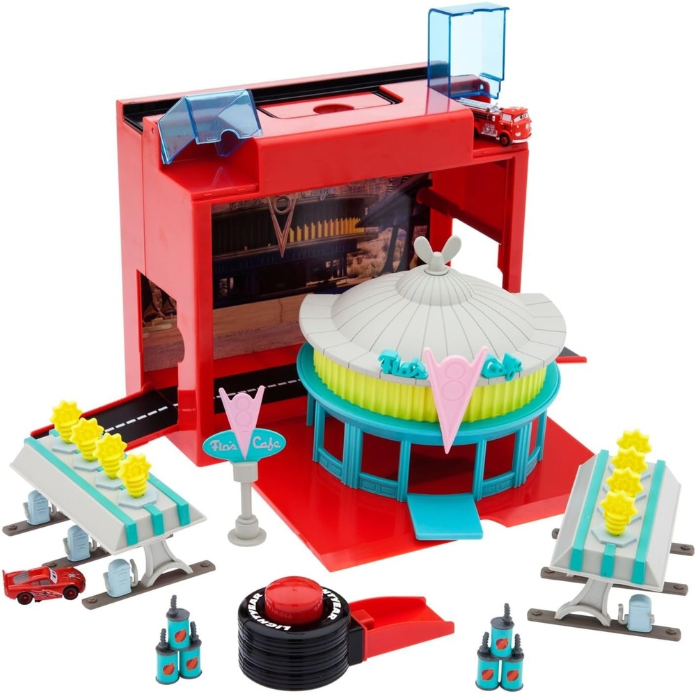 image:imageDisney Store Action Toys Pixar Car Play Set  Toolbox Case with Lightning McQueen amp Tow Mater Die Cast Cars Launcher Junkyard Shack and Accessories  Inspired by Disney Pixar Cars Films amp Cars LandFlo