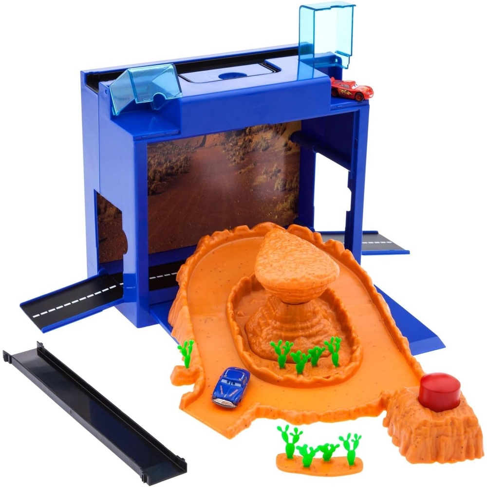 image:imageDisney Store Action Toys Pixar Car Play Set  Toolbox Case with Lightning McQueen amp Tow Mater Die Cast Cars Launcher Junkyard Shack and Accessories  Inspired by Disney Pixar Cars Films amp Cars LandWilly