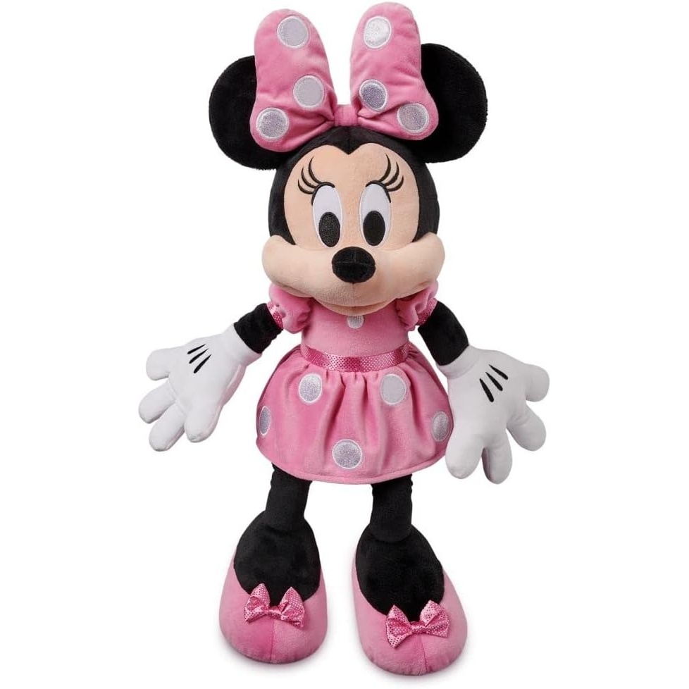 image:imageDisney Store Official Angel Medium Soft Toy for Kids  Cuddly Character with Fuzzy Texture amp Embroidered Details  Flexible Floppy Ears  Disney Plushy Suitable for All AgesMinnie Pink