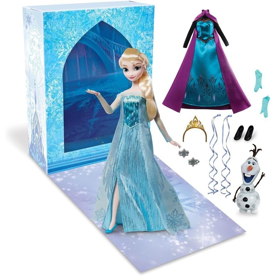 image:imageDisney Store Official Aurora Story Doll  11 Inches  Includes Coloring Book and Additional Dress Princess Doll in Classic Outfit Disney Princess Toys for GirlsElsa Blue Dress