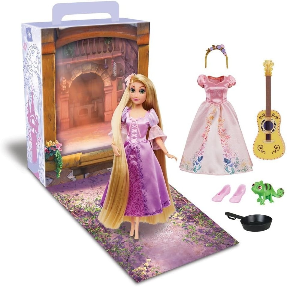 image:imageDisney Store Official Aurora Story Doll  11 Inches  Includes Coloring Book and Additional Dress Princess Doll in Classic Outfit Disney Princess Toys for GirlsRapunzel