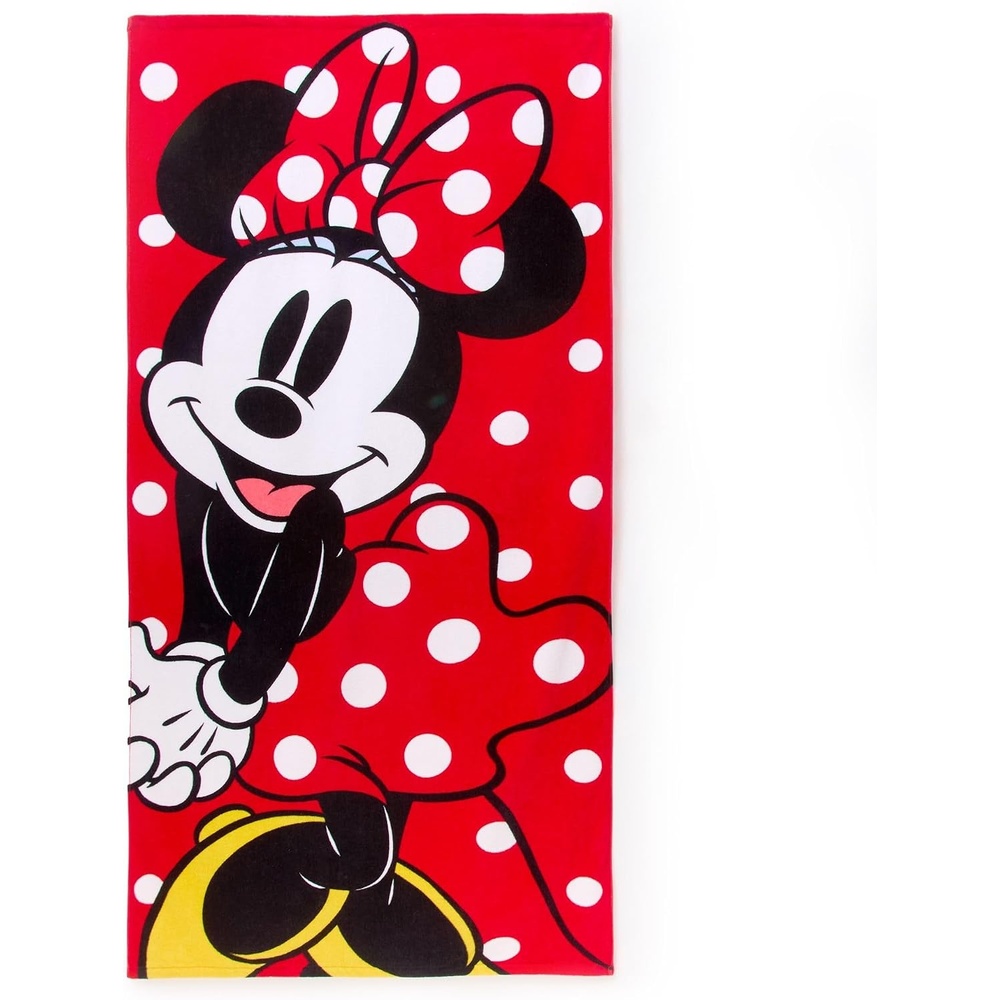 image:imageDisney Store Official Cars Beach Towel with Lightning McQueen Screen Art on Topside  Measures 29 x 58  Soft amp Absorbent for Pool or Beach  Disney Gift amp Bath Towels for Kids Who Love Cars FilmsMinnie Mouse