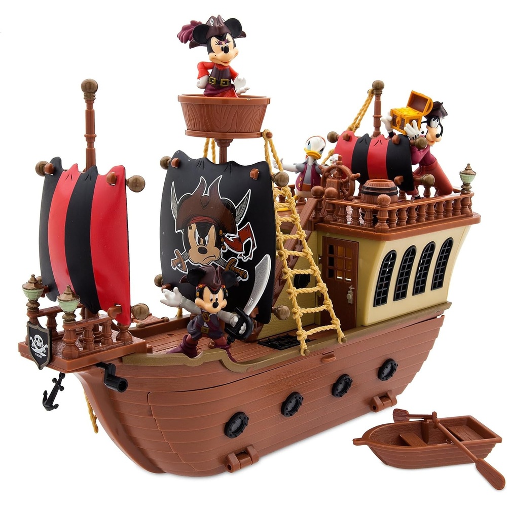 image:imageDisney Store Official Mickey Mouse and Friends Pirate Ship Play Set Pirates of The Caribbean Theme Mickey Mouse Toys for Toddlers and Kids Interactive Pirate Toys for Kids 35