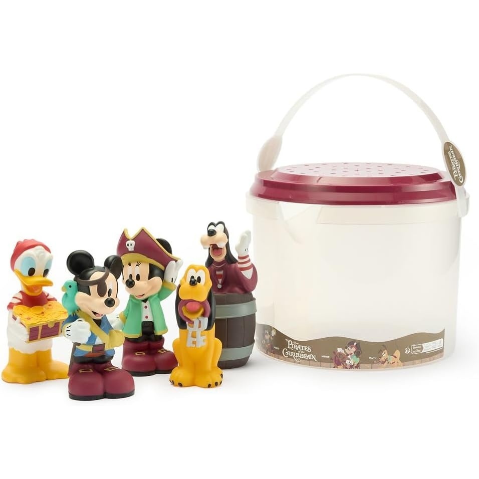 image:imageDisney Store Official Moana 2 Bath Toys Set  Includes 5 Detailed Toys with a Straining Storage Bucket  Bath Time Fun amp Water Play Set for KidsPirates of the Caribbean
