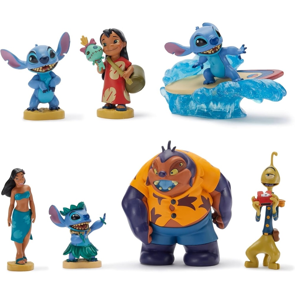 image:imageDisney Store Official Moana 2 Figure Set  7 Fully Sculpted Disney Figures Including Moana Simea Maui Pua with Heihei Matangi Loto amp Moni with Scenic BackgroundsLilo  Stitch