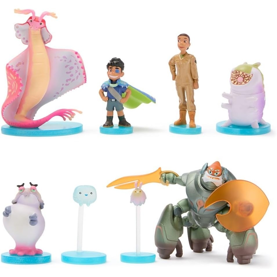 image:imageDisney Store Official Moana 2 Figure Set  7 Fully Sculpted Disney Figures Including Moana Simea Maui Pua with Heihei Matangi Loto amp Moni with Scenic BackgroundsElio