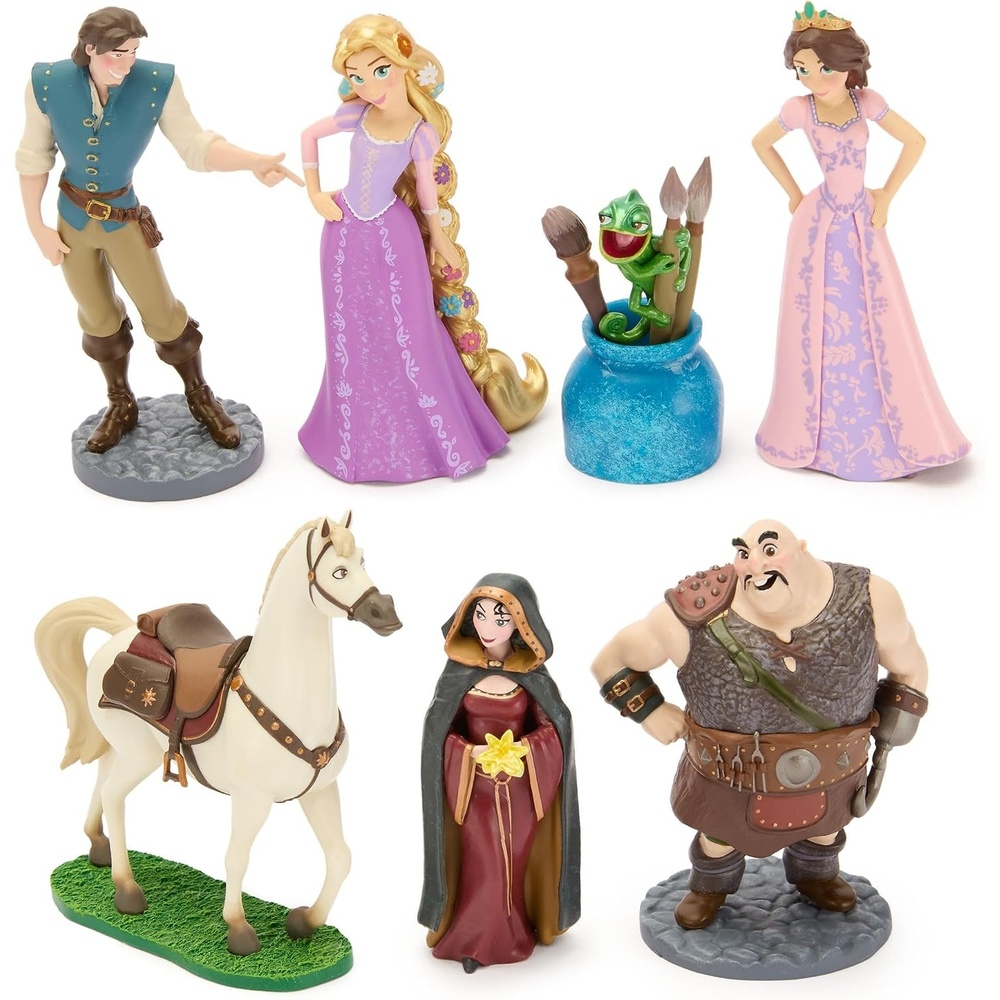 image:imageDisney Store Official Moana 2 Figure Set  7 Fully Sculpted Disney Figures Including Moana Simea Maui Pua with Heihei Matangi Loto amp Moni with Scenic BackgroundsTangled
