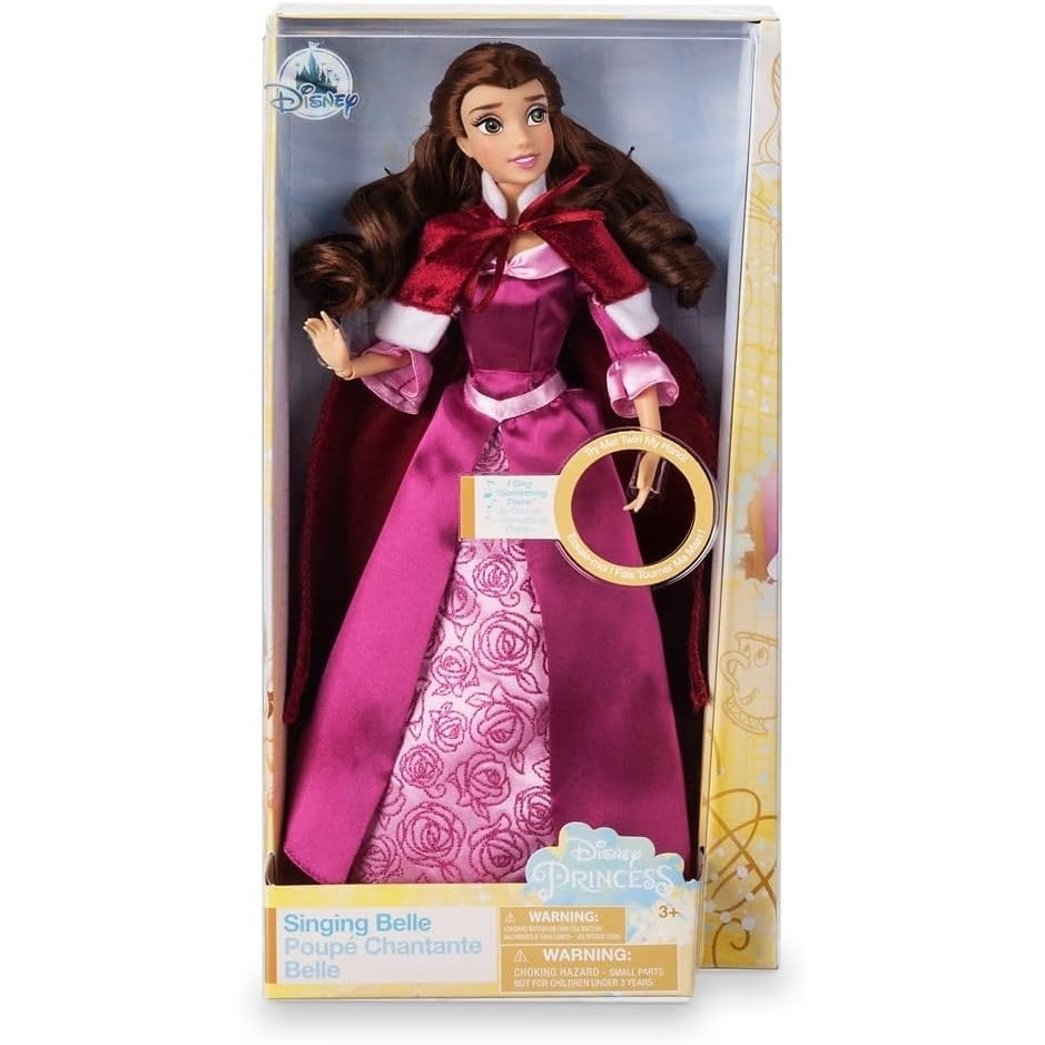 image:imageDisney Store Official Moana 2 Singing Doll  Poseable Disney Princess Toy with Authentic Costume Heart of Te Fiti Necklace Heihei Figure Sings Were Back Styled Hair Window PackagingBelle