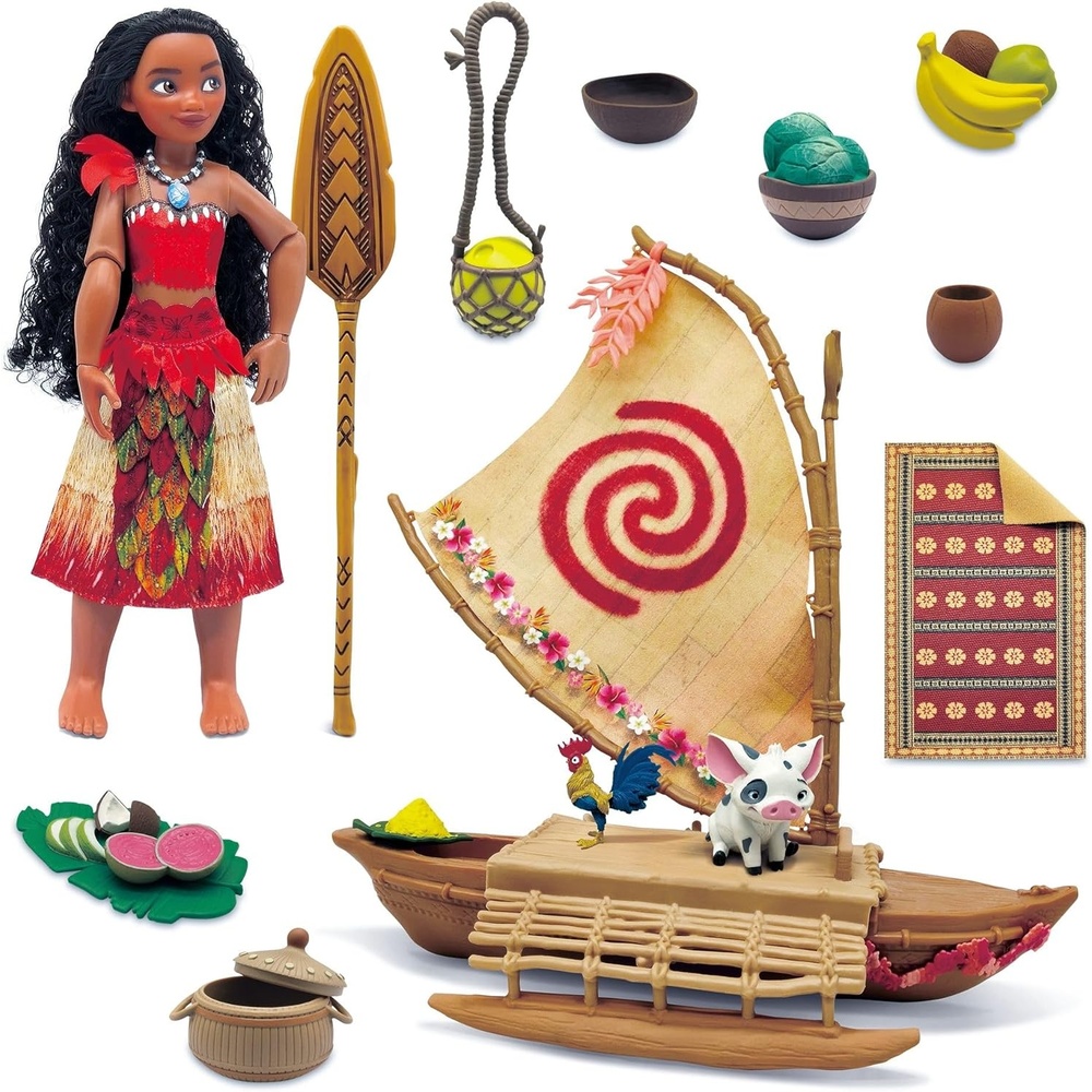 image:imageDisney Store Official Moana Doll Play Set for Girls  Includes Pua and HEI HEI amp Other Doll Accessories  Disney Princess Classic Toys  Authentic Outfit amp Accessories  Girls Toys Adventure SetMoana