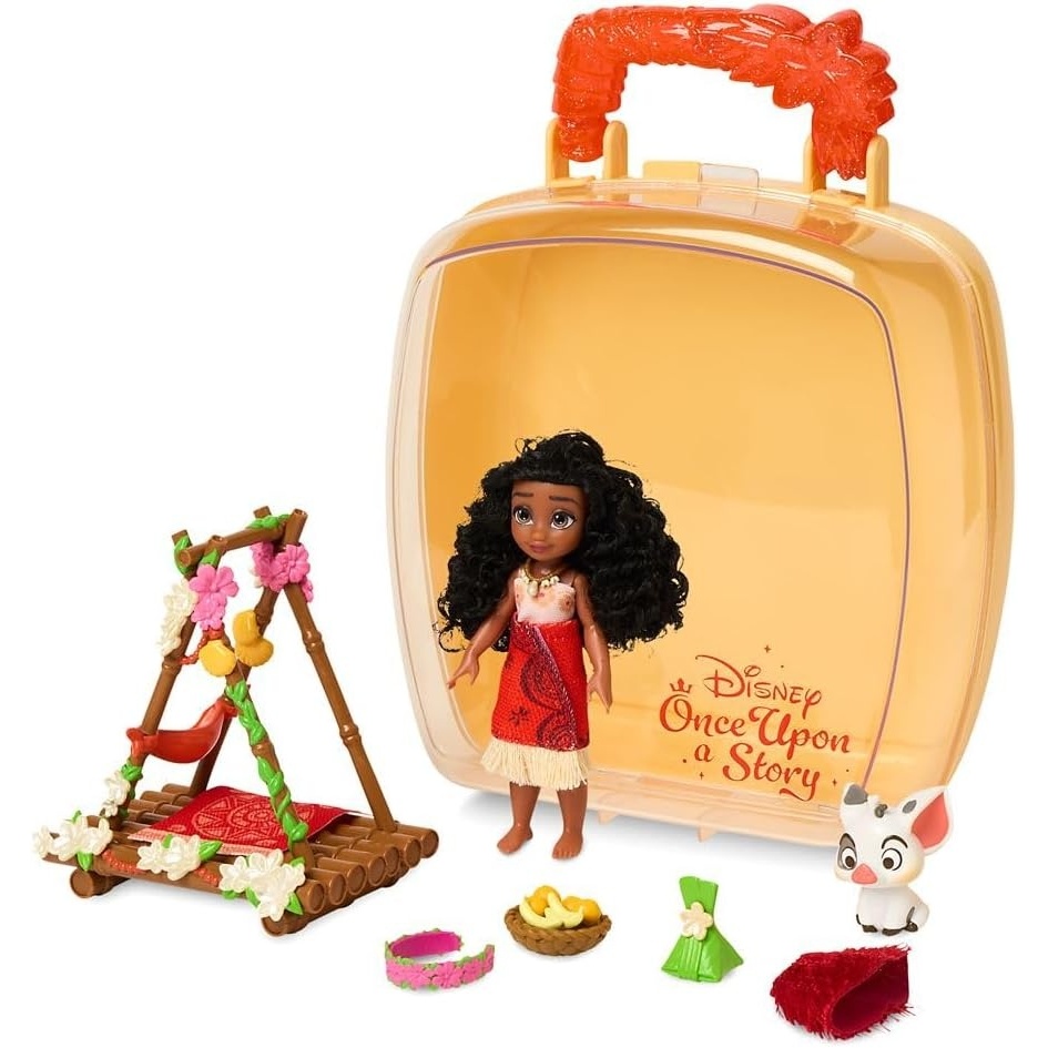 image:imageDisney Store Official Princess Moana Once Upon a Story Doll Playset 5 Inch Mini Doll Playset  Mini Figures with Accessories ToysMoana