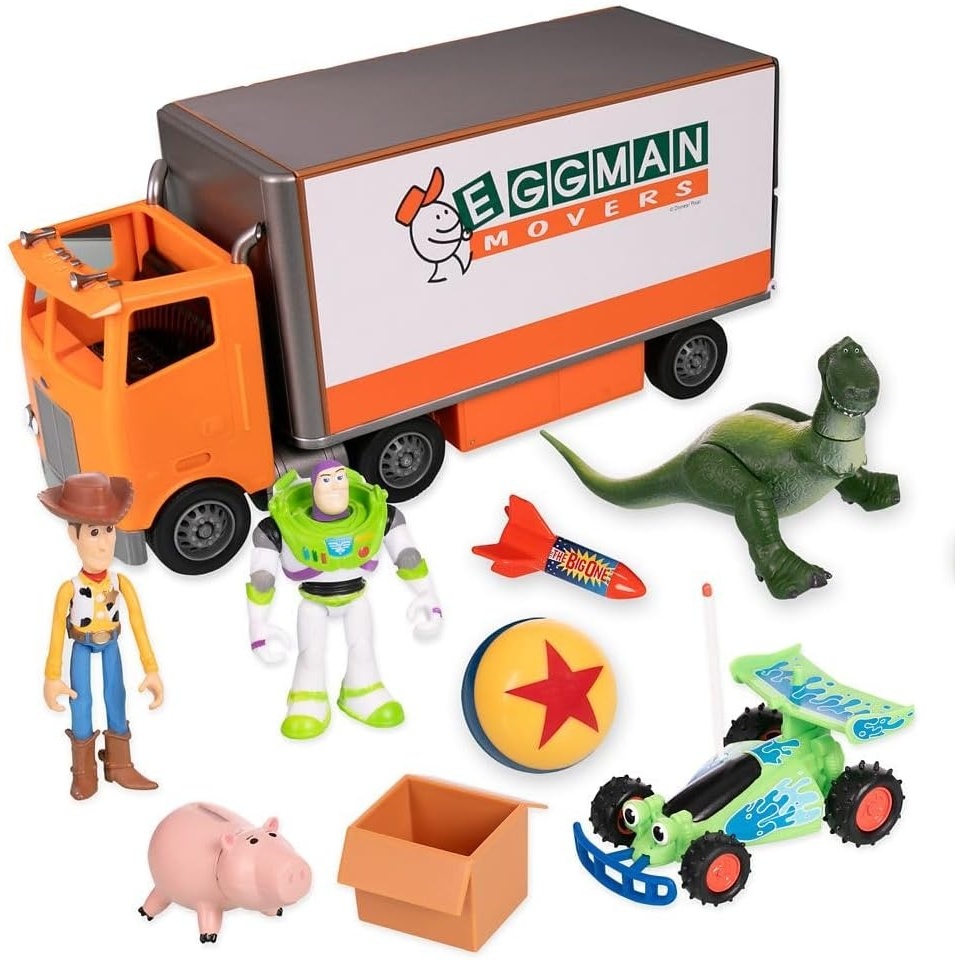 image:imageDisney Store Official Toy Story Moving Truck Vehicle Play Set  Eggman Movers Truck with Trailer Andys Room Woody Buzz Lightyear Rex RC amp Hamm Plus Accessories