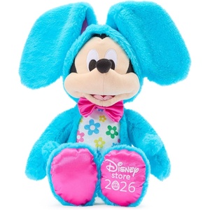 Disney Store Official 2026 Mickey Mouse Easter Plush – 14″ Disney Plushy in Easter Bunny Costume with Floppy Ears, Satin Bowtie, Floral Print Tummy, and Embroidered Logo(Mickey)