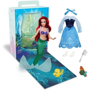 Disney Store Official Aurora Story Doll – 11 Inches – Includes Coloring Book and Additional Dress, Princess Doll in Classic Outfit, Disney Princess Toys for Girls(Ariel)