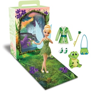 Disney Store Official Aurora Story Doll – 11 Inches – Includes Coloring Book and Additional Dress, Princess Doll in Classic Outfit, Disney Princess Toys for Girls(Tinker Bell)