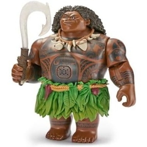 Disney Store Official Maui Talking Action Figure with Light-Up Fish Hook, Sculpted Necklace & Leaf Skirt, Poseable Moana Toys for Kids, Features Movie Phrases & 8 Points of Articulation