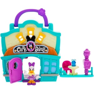 Disney Store Official Minnie Mouse Clubhouse Toy Play Set – Interactive Playhouse Junior Mickey Mouse Toys – Poseable Minnie & Cat Figures, 13-Piece Set, Perfect for Toddlers(Daisy Duck)