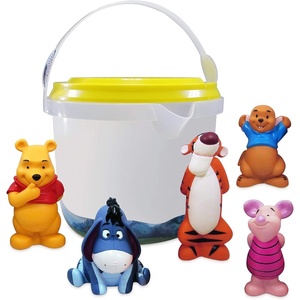 Disney Store Official Moana 2 Bath Toys Set – Includes 5 Detailed Toys with a Straining Storage Bucket – Bath Time Fun & Water Play Set for Kids(Winnie the Pooh)