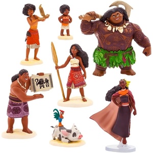Disney Store Official Moana 2 Figure Set – 7 Fully Sculpted Disney Figures Including Moana, Simea, Maui, Pua with Heihei, Matangi, Loto & Moni with Scenic Backgrounds(Moana 2)