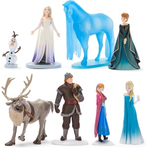 Disney Store Official Moana 2 Figure Set – 7 Fully Sculpted Disney Figures Including Moana, Simea, Maui, Pua with Heihei, Matangi, Loto & Moni with Scenic Backgrounds(Frozen)