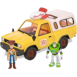 Disney Store Official Pizza Planet Truck with Lights & Sounds – Toy Story Action Figures Set Includes Woody & Buzz Lightyear, Movable Parts, Light Up Features & Vehicle Sounds