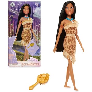 Disney Store Official Princess Classic Doll (Pocahontas), 11 Inches, Includes Brush with Molded Details, Fully Posable Toy in Classic Outfit – Disney Princess Toys(Pocohontas)