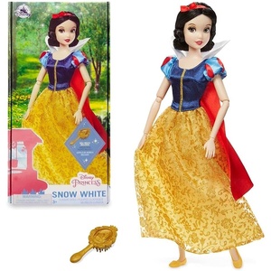 Disney Store Official Princess Classic Doll (Pocahontas), 11 Inches, Includes Brush with Molded Details, Fully Posable Toy in Classic Outfit – Disney Princess Toys(Snow White)