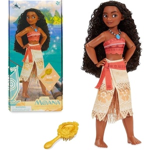 Disney Store Official Princess Classic Doll (Pocahontas), 11 Inches, Includes Brush with Molded Details, Fully Posable Toy in Classic Outfit – Disney Princess Toys(Moana)