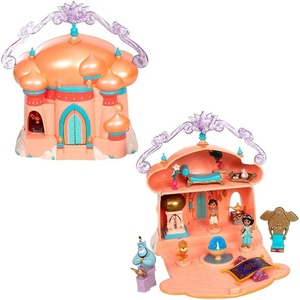 Disney Store Official Princess Micro Toy Set – Beauty & The Beast – Set Includes Micro Figures of Belle, Philippe, & her Cottage – Portable Playset with Handle – Perfect for Fans of Disney Princesses(Jasmine)