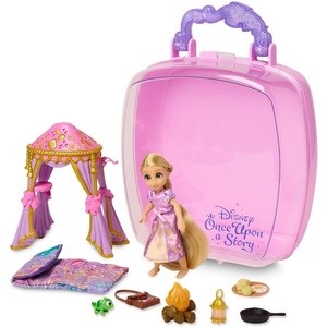 Disney Store Official Princess Moana Once Upon a Story Doll Playset, 5 Inch Mini Doll Playset – Mini Figures with Accessories Toys(Rapunzel)