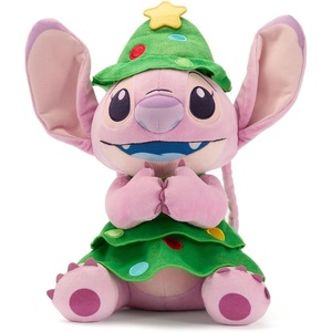 Disney Store Official Stitch Holiday Plush- Lilo & Stitch Christmas Stuffed Animals – 14 Inch Disney Plushy – Features Christmas Holiday Ornament Costume with Metallic Accents(Angel)