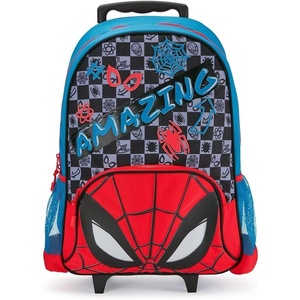 Disney Store Official Spider-Man Rolling Backpack – Kids Backpack with Embroidered Accents, Adjustable Straps, Zip Compartments & Mesh Pockets, Screen Art Featuring Spiderman(Spider-man Rolling)